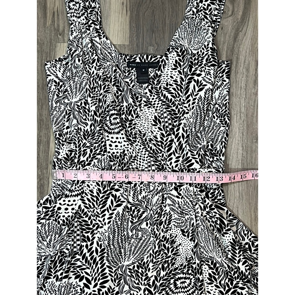 Marc by Marc Jacobs Dress Women Medium Swan Draped Black & White Print - Picture 15 of 16